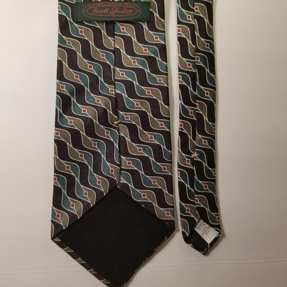 Scott foster silk print necktie - Picture 2 of 5